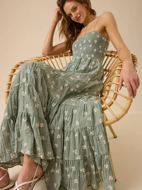 Altar'd State Baylor Embroidered Maxi Dress