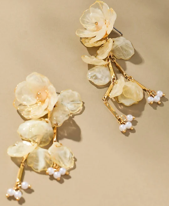Anthropologie Floral Drop Earrings