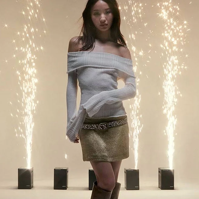 Third Charm Women's Shine Mini Skirt