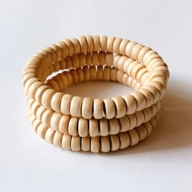 Natural Wood Rondelle Stack