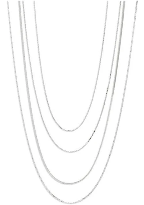 Nordstrom Sterling Silver Plated Demi Fine Layered Chain Necklace