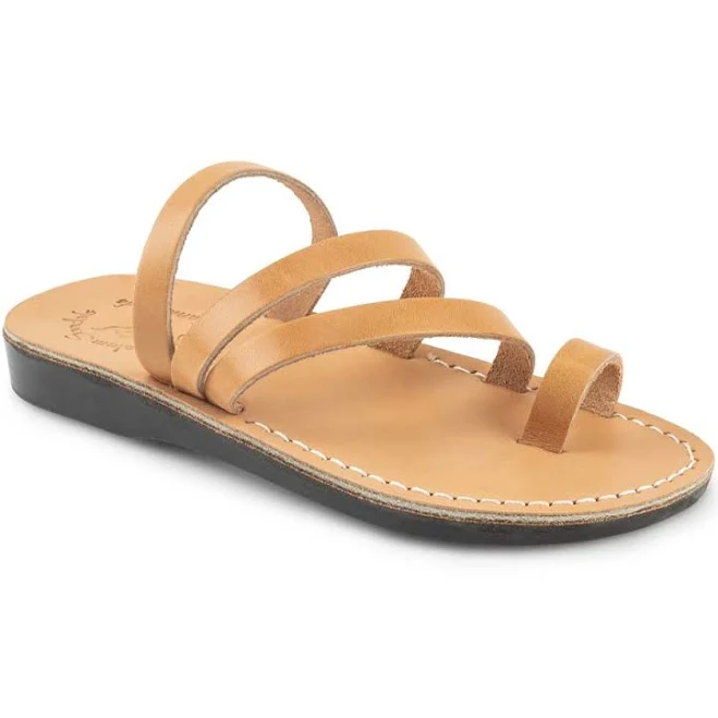 Women's Jerusalem Sandals Leather Strappy Flat Sandal Nora
