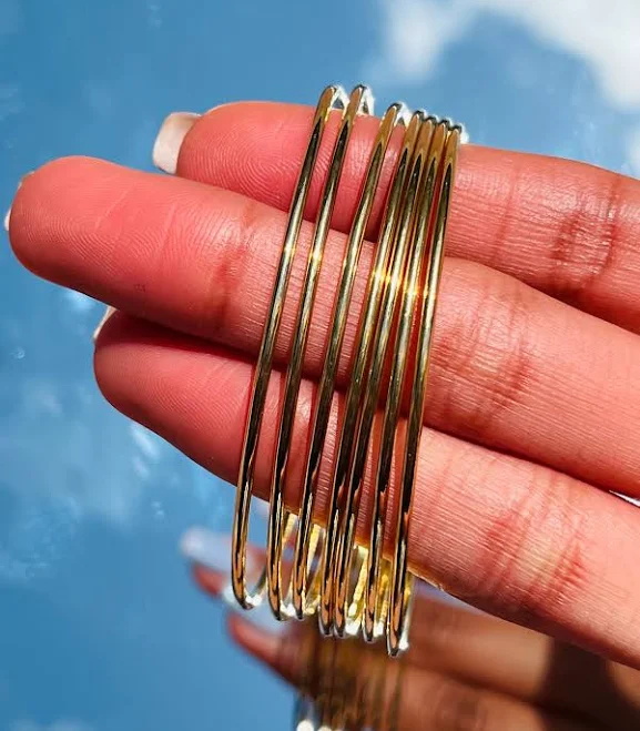 Dainty Gold Filled Stackable Bangle Bracelet