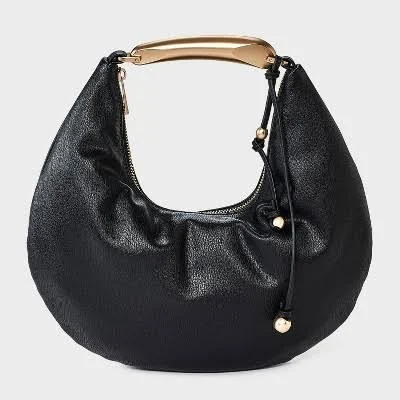 A New Day Metal Handle Crescent Saddle Handbag