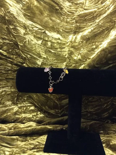 Intricate Bronze Chain Charm Bracelet