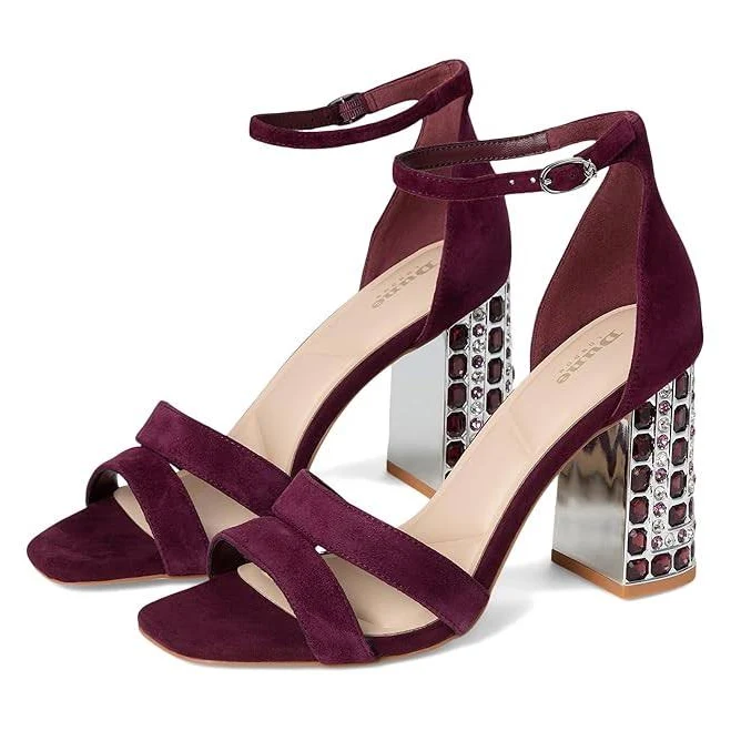 Dune London Women's Majestical Suede Block Heel Sandals