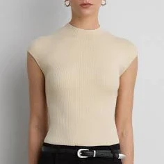 Oak + Fort Knit Mockneck Top