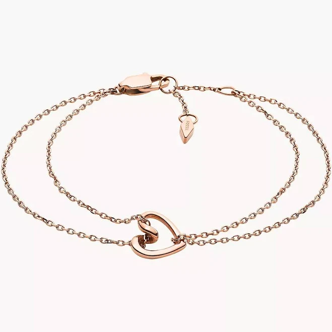 Fossil Women's Sawyer Rose Gold-Tone Stainless Steel Chain Bracelet