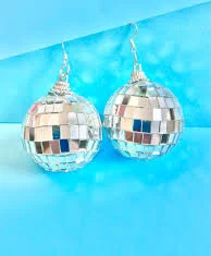 Disco Ball LARGE dangle earrings, #RETRO, Funky, Fun, Cute and quirky, Party earrings