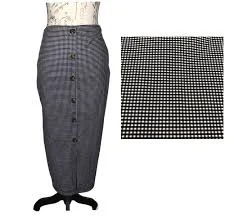 Sanctuary Black White Gingham Button Front High Waist Midi Skirt size Large