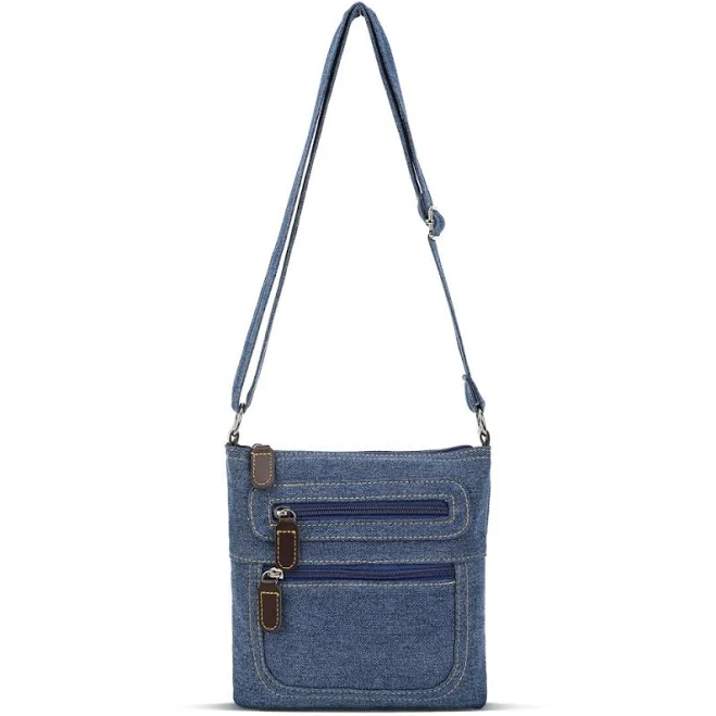 Denim Crossbody Bag Multi Pocket Casual Womens Bags Multiple Pockets Messenger