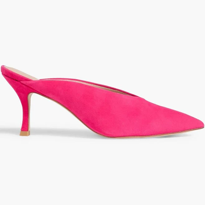 Stuart Weitzman Lulah suede mules - Women - Bright pink Heels - US 8