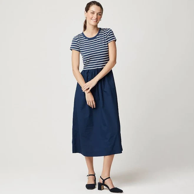 Women's Striped Short-Sleeve Knit Mixy Dress J.Crew Factory