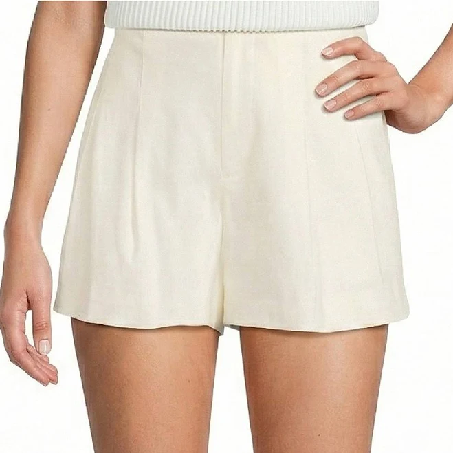 Antonio Melani Women's Tropez Linen High Rise Pleated Shorts