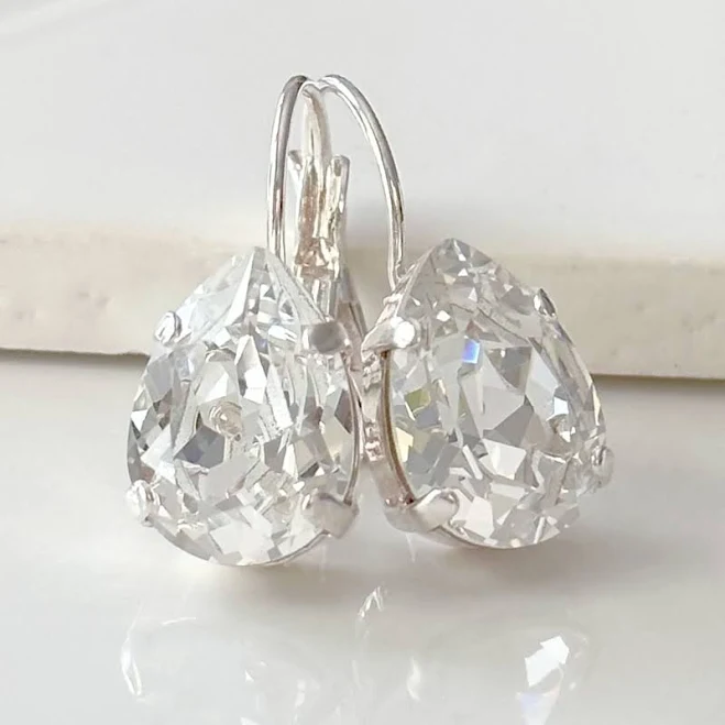 Dainty Teardrop Crystal Earrings