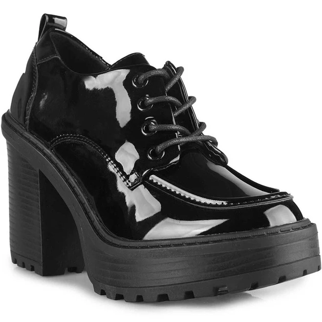 Chunky Platform Patent Leatherette Loafers