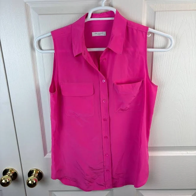 Equipment Women Tops Equipment Slim Signature Silk Sleeveless Shirt