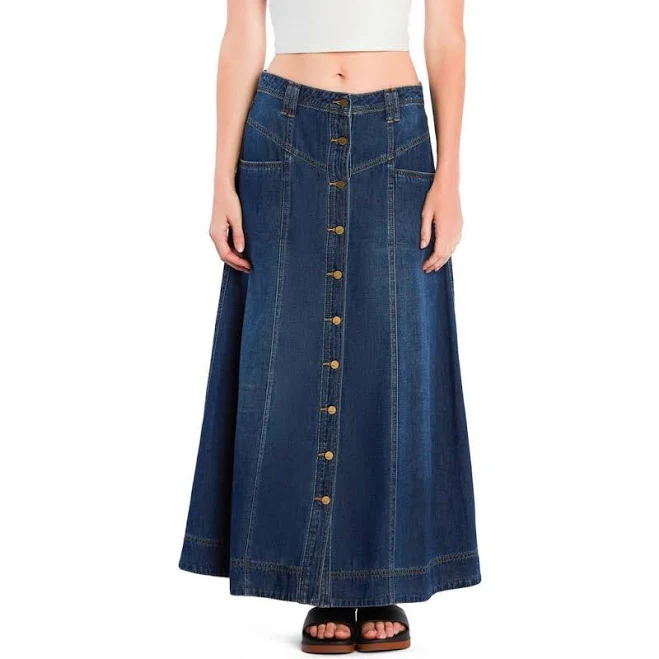 Wash Lab Denim Maxi Skirt