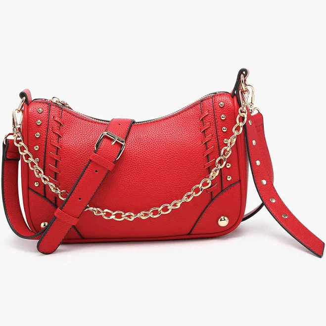 Fringed crossbody bag with adjustable strap