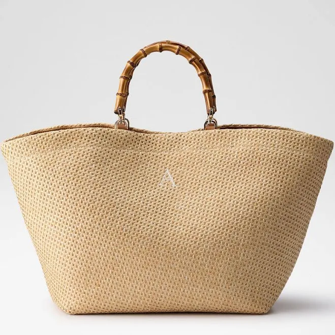 Raffia Bamboo Waterproof Tote