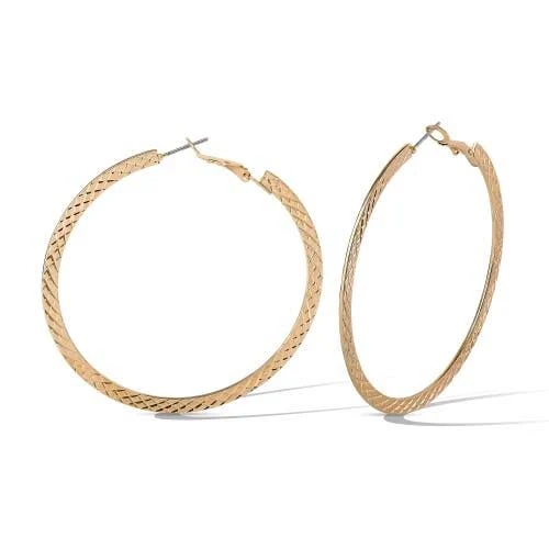 Jessica Simpson Textured Large Hoop Earrings