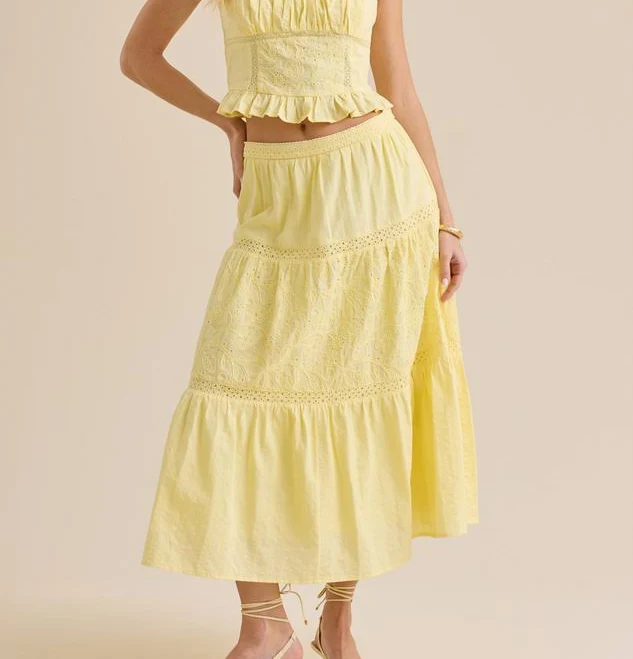 Altar'd State NYX Lace Midi Skirt