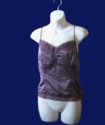 Lavender Purple Camisole with Lace Trim & Adjustable Straps; Size 6/Medium Satiny Tank