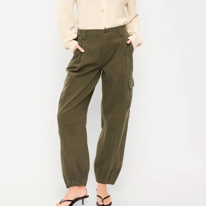 Old Navy Women's Twill Barrel Cargo Pants