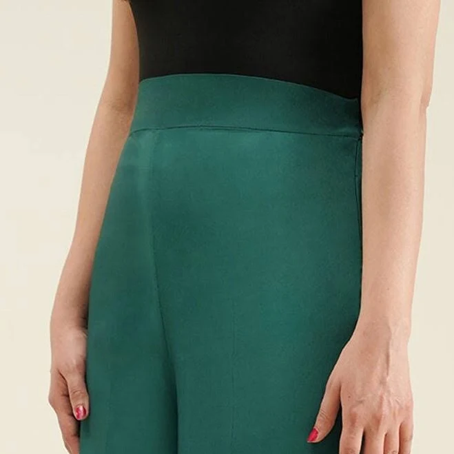 Wide Leg Crepe Silk Pants