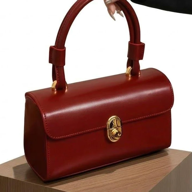 Elegant Vegan Leather Square Handbag