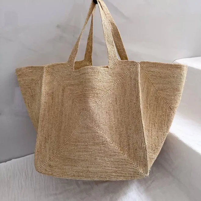 Raffia Woven Straw Tote Bag