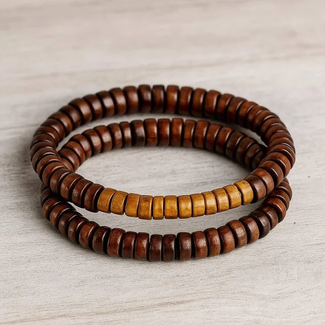 Triple Layered Wooden Bracelet Set
