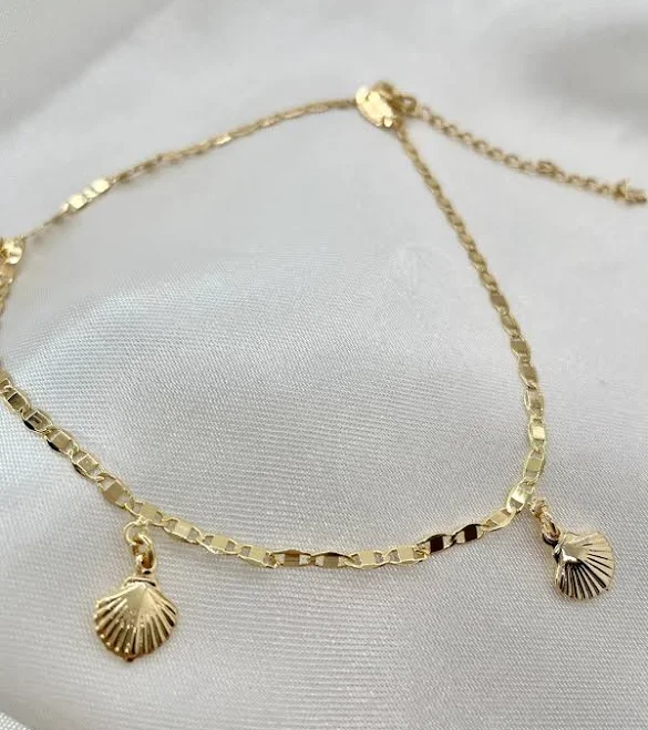 Dainty Gold Filled Shell Anklet