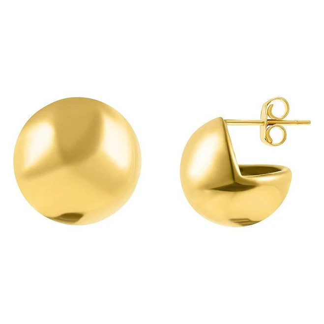 ADORNIA Women's 18k Gold Plated Oversized Ball Stud Earrings