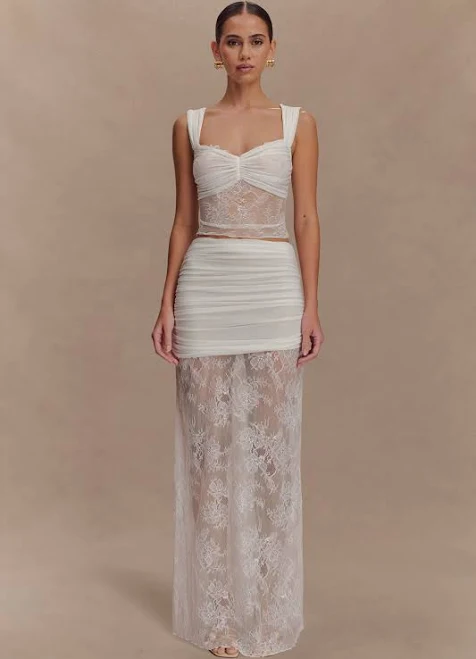 Guinevere Lace Mesh Maxi Skirt