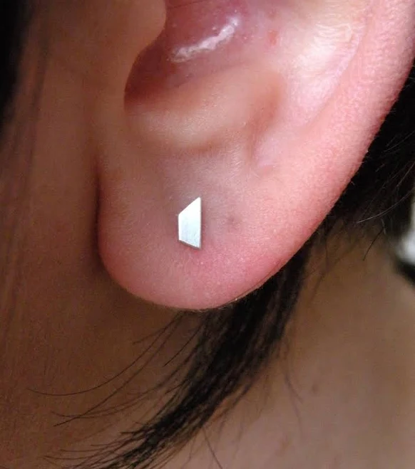 Dainty silver drop earrings with small cubic zirconia details