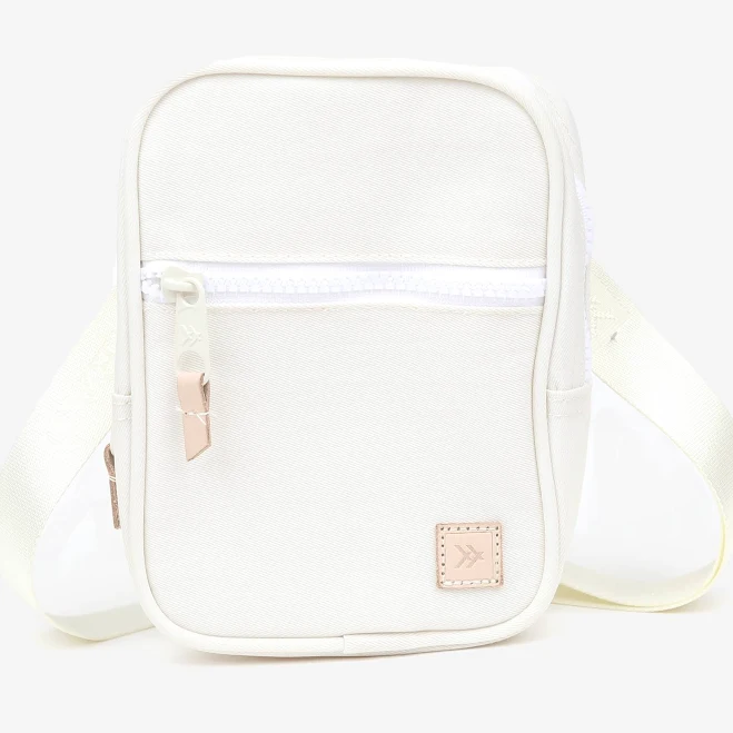 Small canvas crossbody bag with adjustable strap