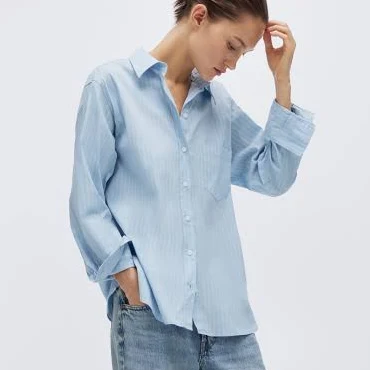 H&M Ladies Oversized Striped Shirt