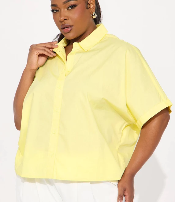 Fashion Nova Oversized Poplin Button Up Shirt