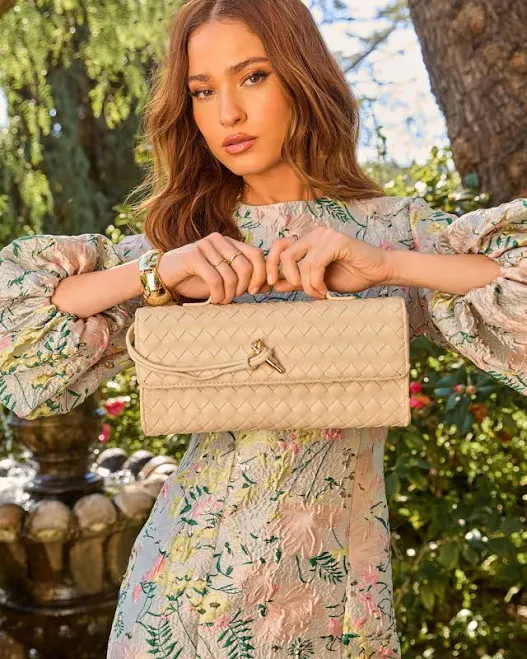 Vici Woven Leather Porta Clutch