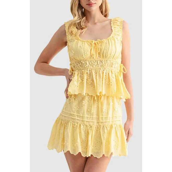 All in Favor Women's Sleeveless Embroidered Cotton Top