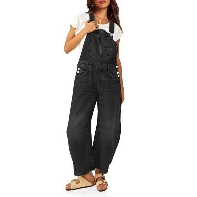 Imily Bela Women's Loose Fit Denim Overalls with Pockets
