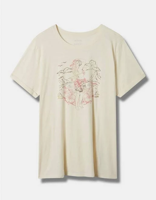 Plus size relaxed fit graphic t-shirt with rolled sleeves