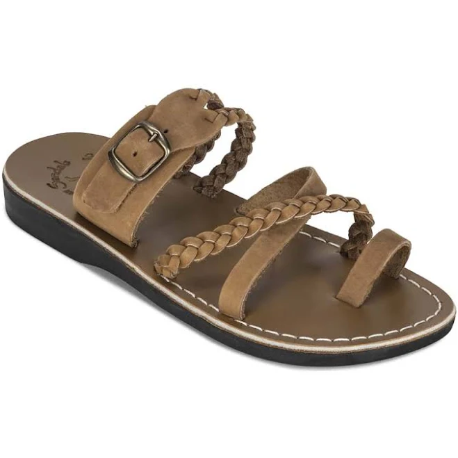 Women's Sophia Buckle Leather Braided Slide Sandal
