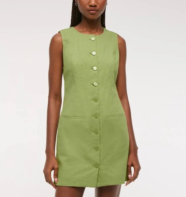 Abercrombie & Fitch Women's Mara Linen-Blend Mini Dress