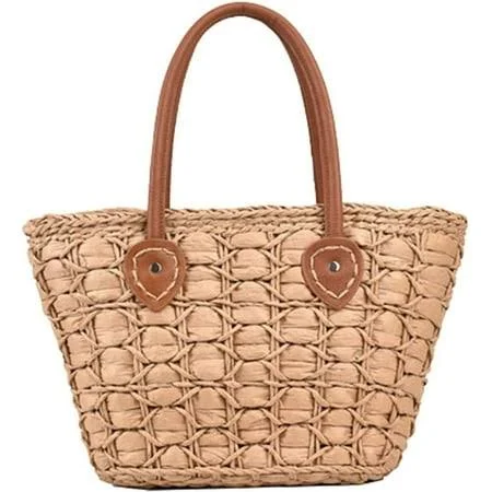 Straw Hobo Bag with Corn Raffia