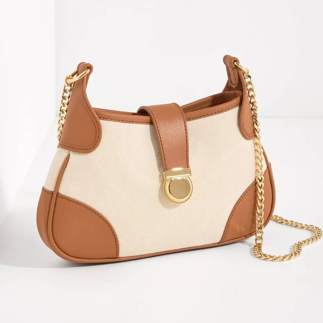 Talbots Women's Leather Canvas Crossbody Bag