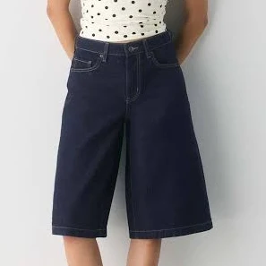 Aritzia Wilfred Women's Publicity Below-Knee Denim Shorts