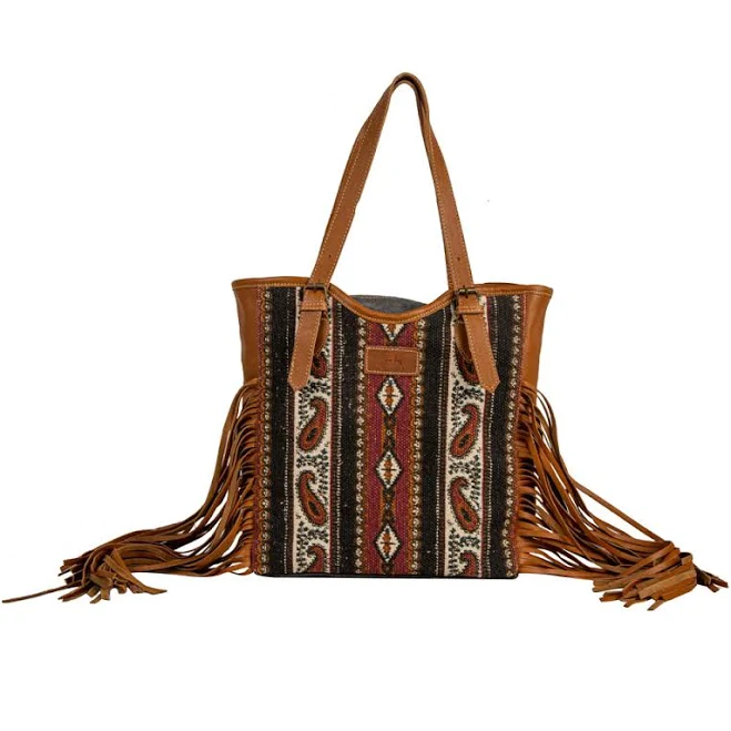 Myra Bag Mojave Paisley Fringed Tote Bag