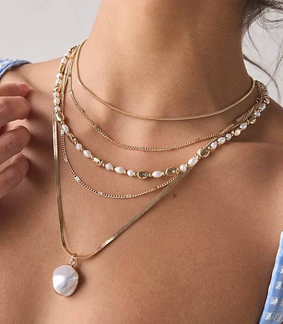 Urban Outfitters Addison Chain Layering Necklace Set